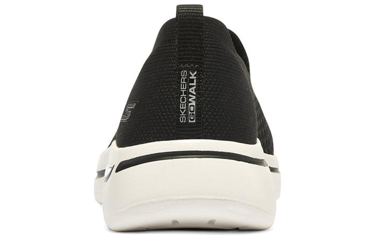 (WMNS) Skechers Go Walk Arch Fit Slip on 'Black White' 124418-BKW
