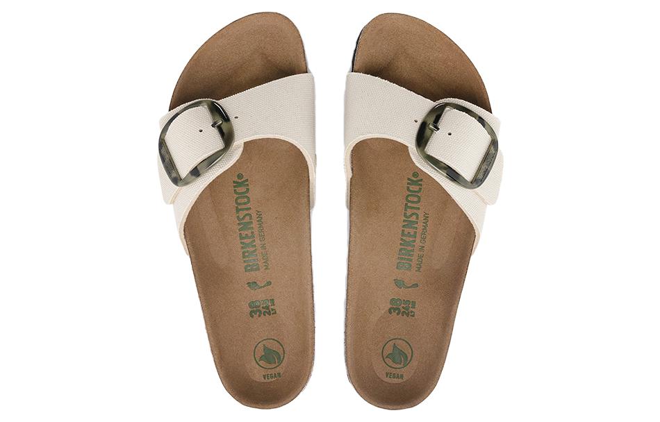 (WMNS) Birkenstock Madrid Vegan Big Buckle Textile Narrow Fit Sandals 'Eggshell' 1024068
