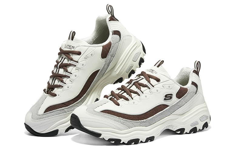 Skechers D'Lites Varsity Spirit Sneaker 'White Brown Grey' 894282-OWBR