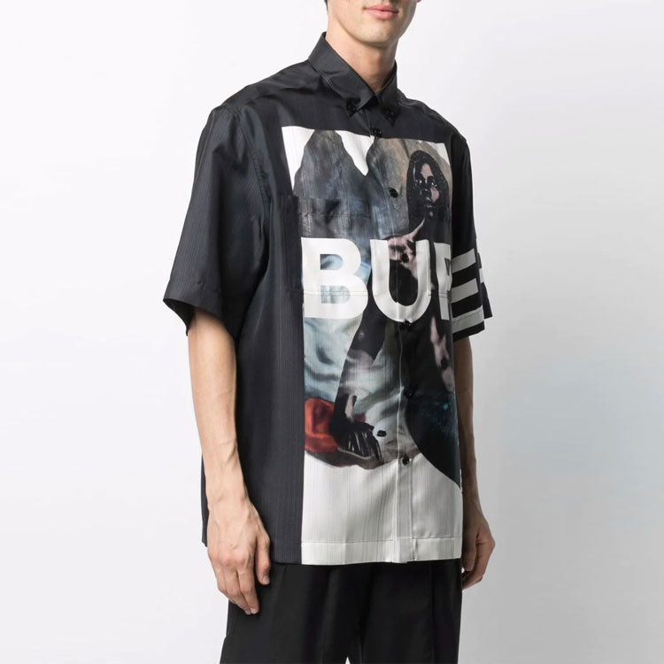 Burberry SS21 Logo Mermaid Printing Shirt Male Black 45676061