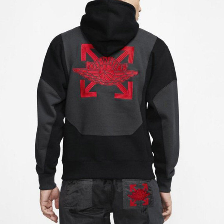 Air Jordan x Off-White Embroidered logo Hoodie Asia Sizing 'Black' CV0541-010