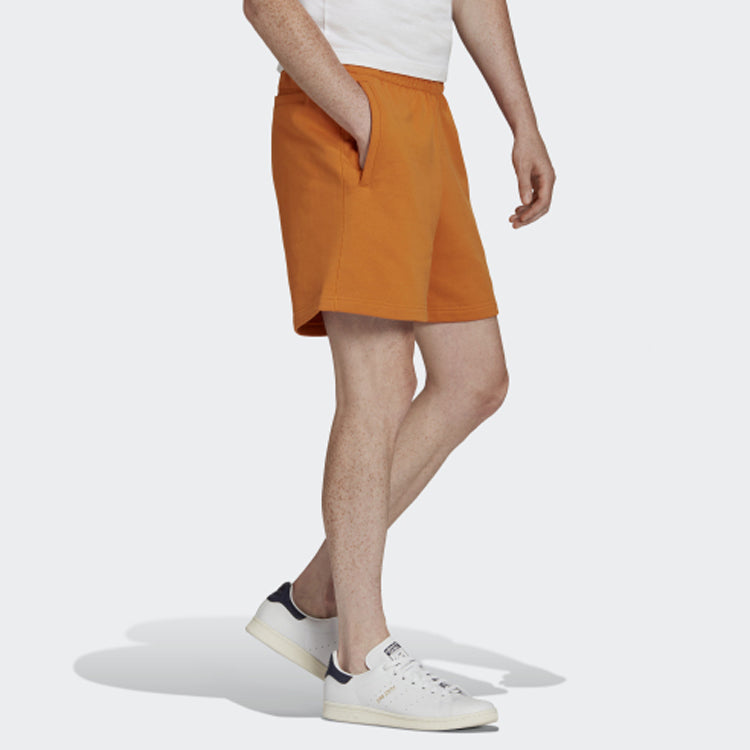 Men's adidas originals C Short Ft Solid Color Lacing Sports Shorts Dark Orange HF6364