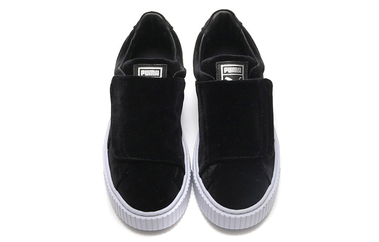 (WMNS) PUMA Basket Platform Strap 'Black And White' 364068-01