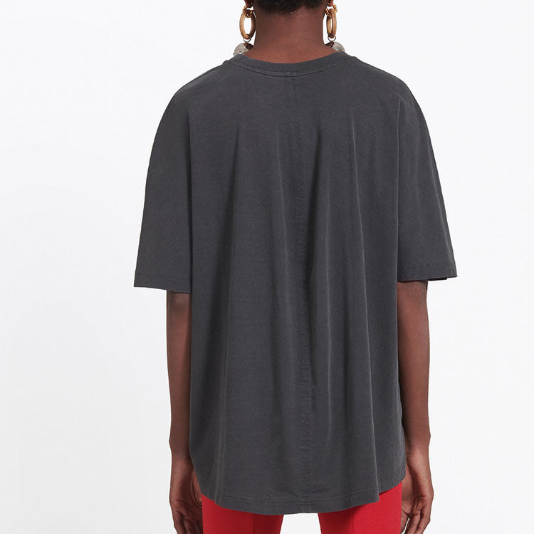 Balenciaga Small Alphabet logo Loose Short Sleeve Black 482204TYK281055