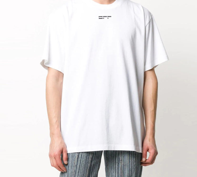 Off-White Back Alphabet Printing Short Sleeve White OMAA038E20JER0090110
