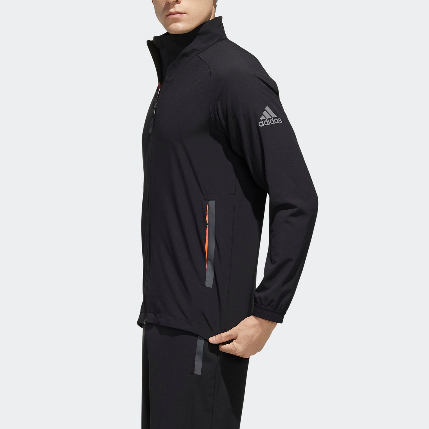 Men's adidas Stand Collar Sports Black Jacket FM7530