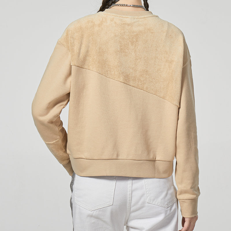 (WMNS) adidas Neo Vbe Sweat1 Knitted Crew Neck Pullover 'Tan' HN2372