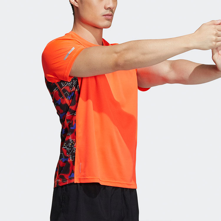 Men's adidas Bjm Ss Tee 40th Anniversary Of Northern Malaysia Running Sports Round Neck Short Sleeve Orange T-Shirt HE2942