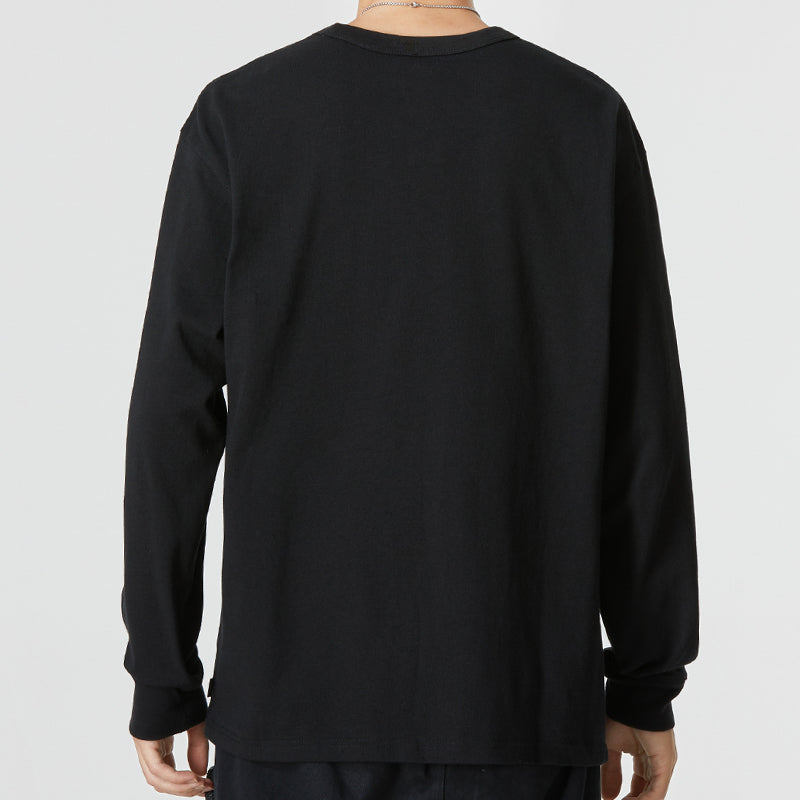 Men's Nike Solid Color Athleisure Casual Sports Round Neck Long Sleeves Black T-Shirt DR7930-010