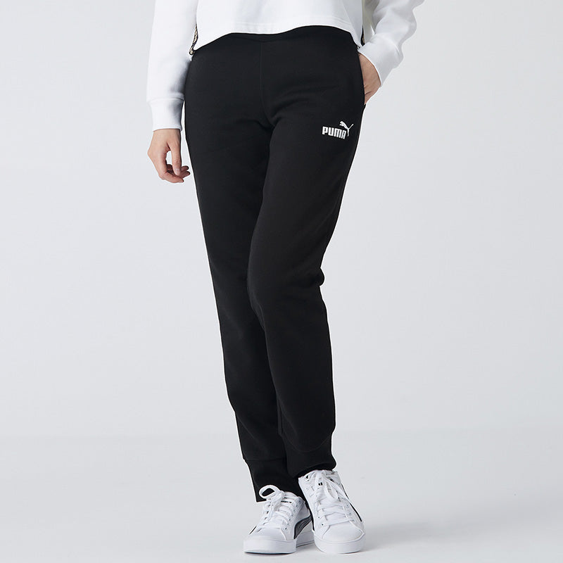 (WMNS) PUMA Essentials Sweatpants 'Black White' 586548-01