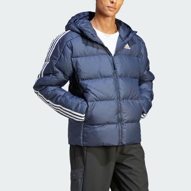 adidas Midweight Down Hooded Jacket 'Blue' IK3213