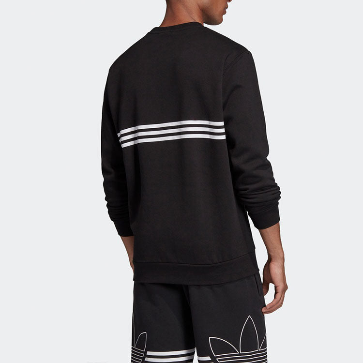 adidas originals Outline Crw Flc Casual Loose Round Neck Black ED4685