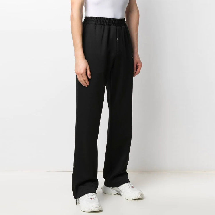 Off-White SS21 Logo Embroidered Casual Sports Pants Version Black OMCJ002S21FAB0011001