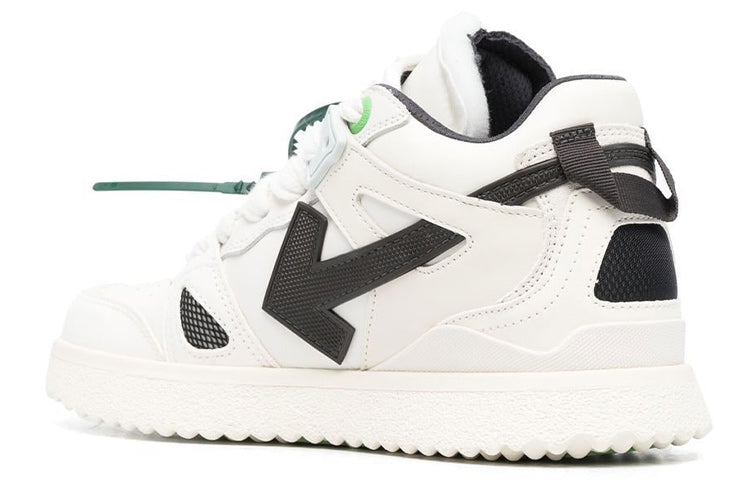 (WMNS) Off-White Sponge Mid-Top Sneaker 'White Black' OWIA271F22LEA0010110