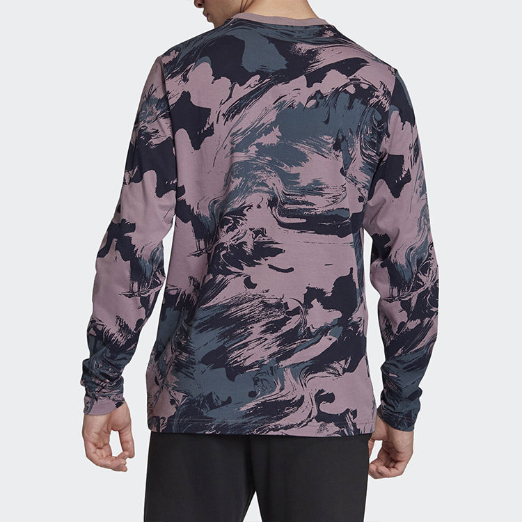 adidas Round Neck Cozy Breathable Stay Warm Sports Training Pullover Purple GG6726