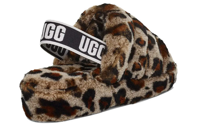 (WMNS) UGG Fluff Yeah Leopard Slipper Leopard print 1106252-AMP