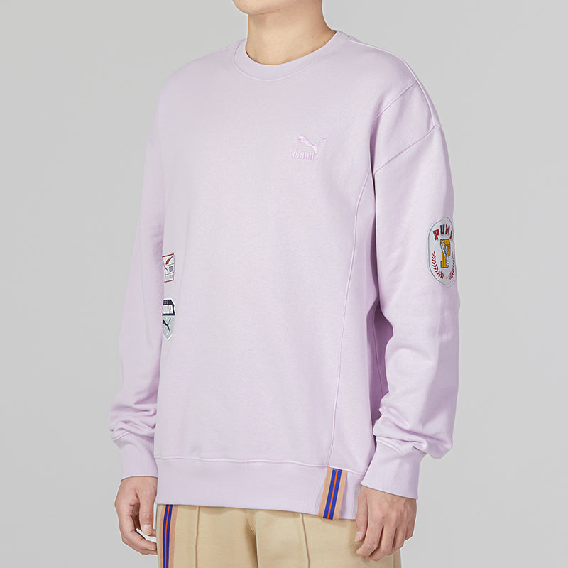 PUMA Team Badge Crew Sweater 'Purple' 677379-17