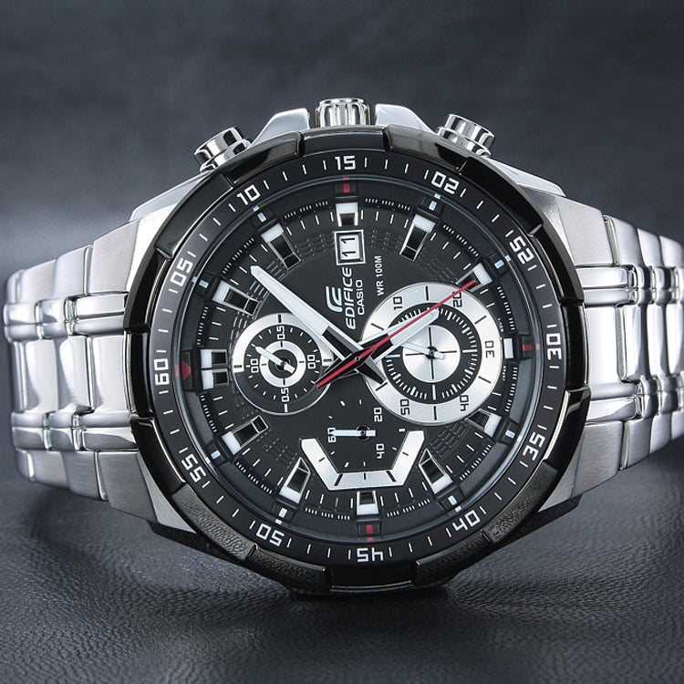 CASIO EDIFICE Waterproof Stainless Steel Strap Mens Black Analog EFR-539D-1A