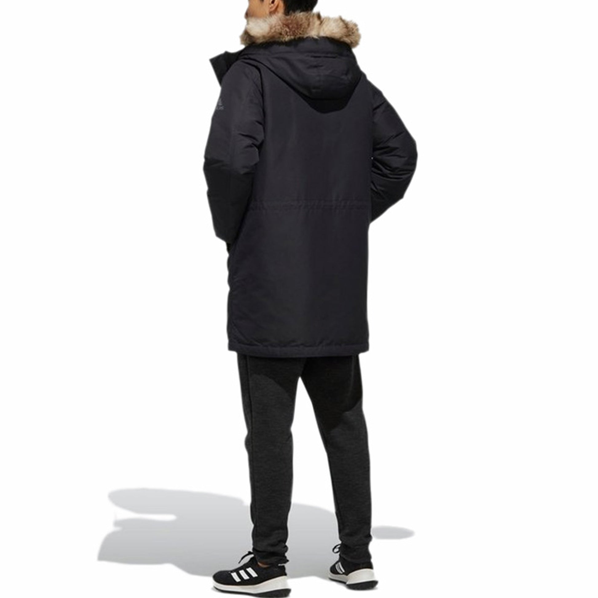 adidas Utility Down PK Outdoor mid-length hooded down Jacket Black EH3975