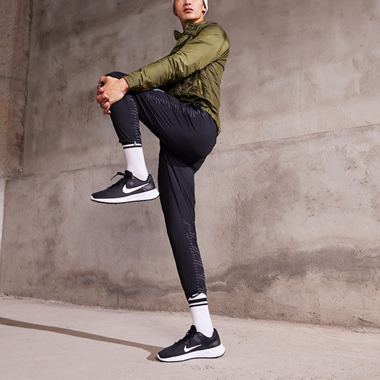 Men's Nike Solid Color Logo Woven Quick Dry Running Training Sports Pants/Trousers/Joggers Black DD6004-010