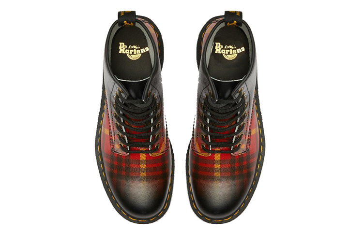 Dr. Martens 1460 Tartan Leather Boots Black/Orange/Red 25754102