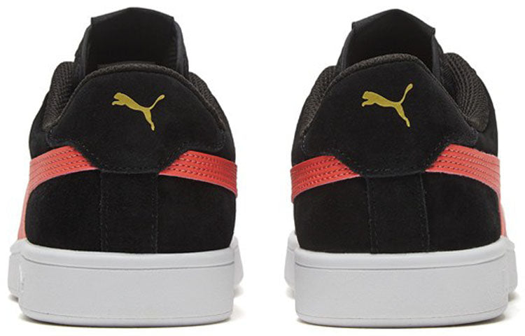 PUMA Smash V2 Retro Casual Skateboarding Shoes Unisex Black coral red 364989-39