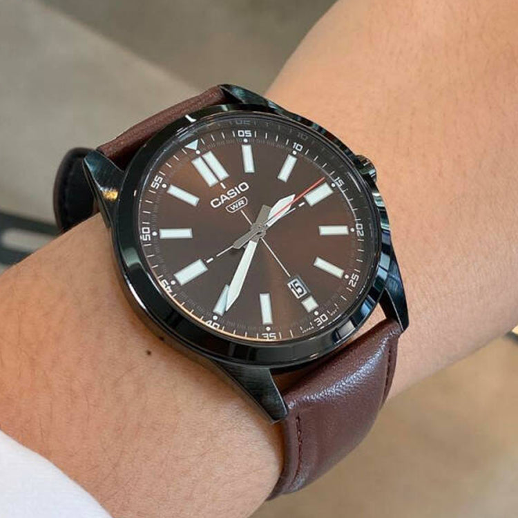 Casio Dress Pointer Display Analog Watch 'Metallic Brown' MTP-VD02BL-5E