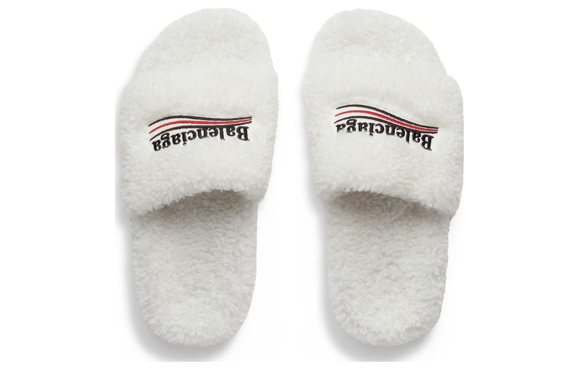 (WMNS) Balenciaga Furry Slides 'White' 654261W2DO19906