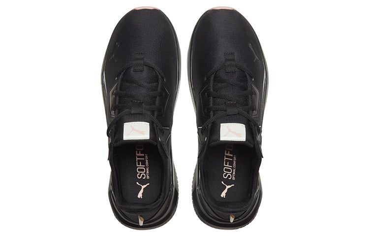 (WMNS) PUMA Platinum Shimmer Sneakers Black/Pink 193772-03