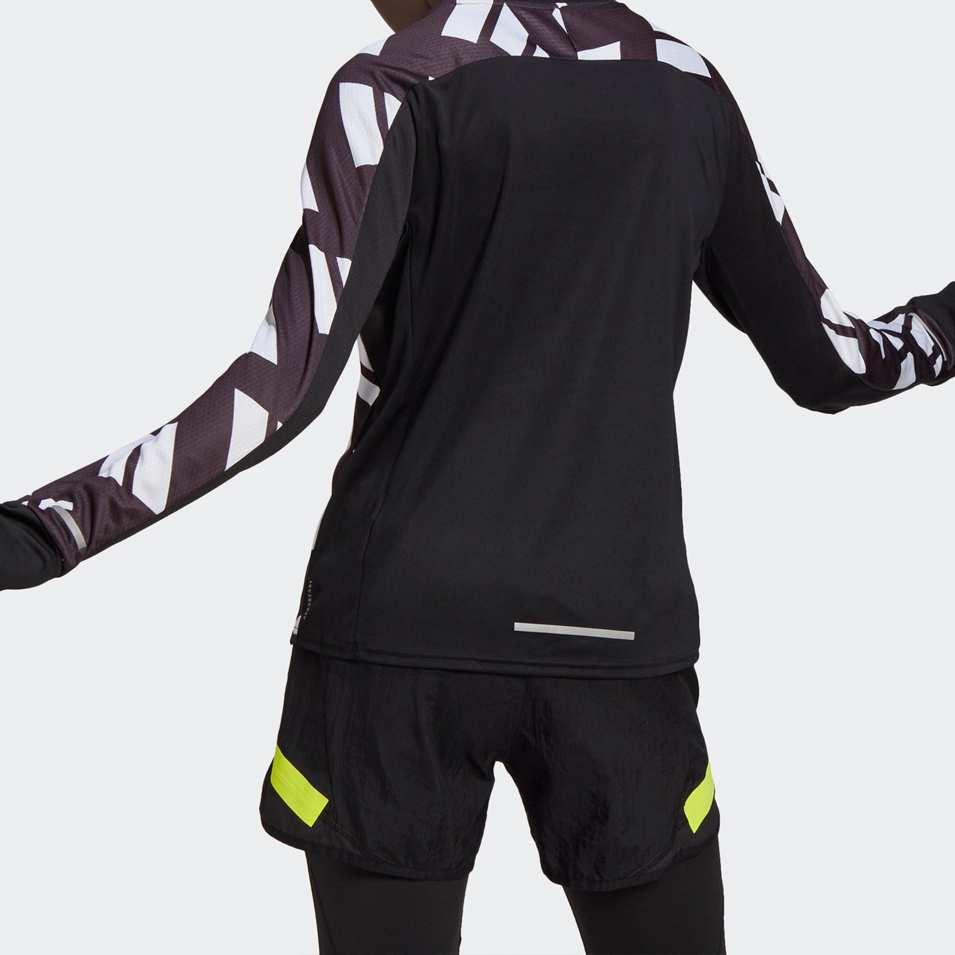 (WMNS) adidas Celeb Sweat W Contrasting Colors Logo Printing Reflective Running Sports Long Sleeves Black T-Shirt GK5091