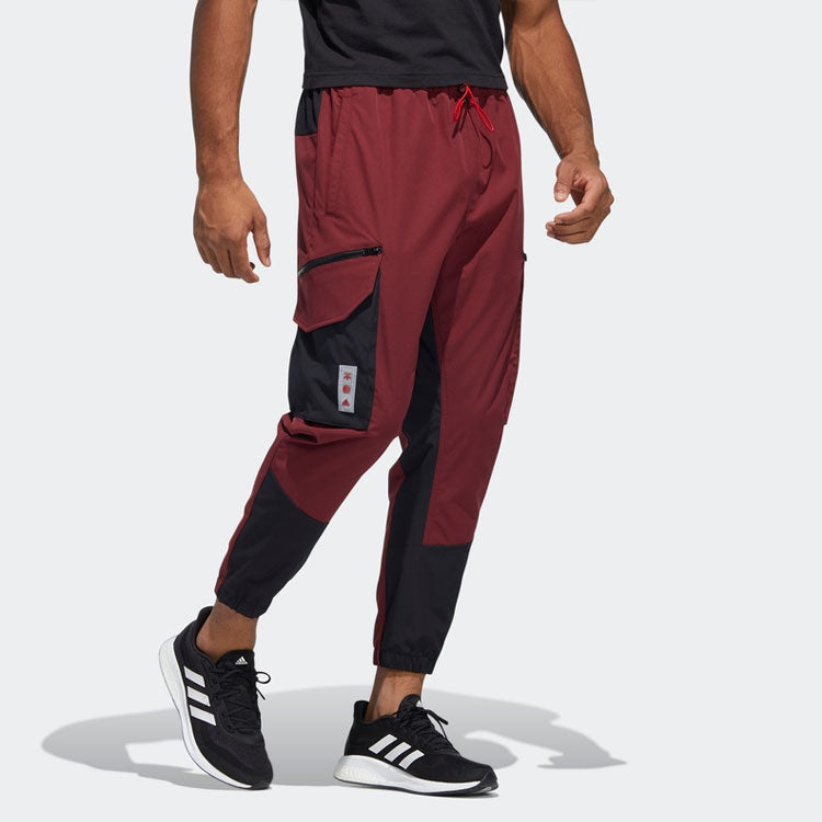 Men's adidas Cny Wvpnt Contrast Color Stitching Sports Pants/Trousers/Joggers Red HC0263