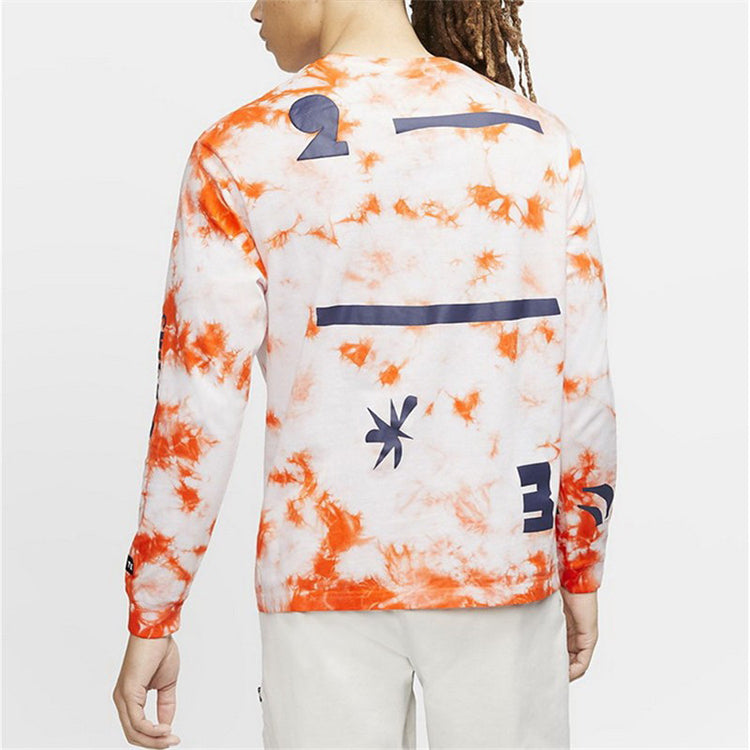 Air Jordan Chicago Crossover Series All-Star Round Neck Casual Sports Printing Long Sleeves Orange CW1146-100