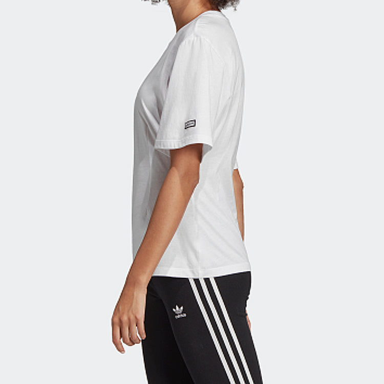 (WMNS) adidas originals Round Neck Pullover Short Sleeve White EC0929