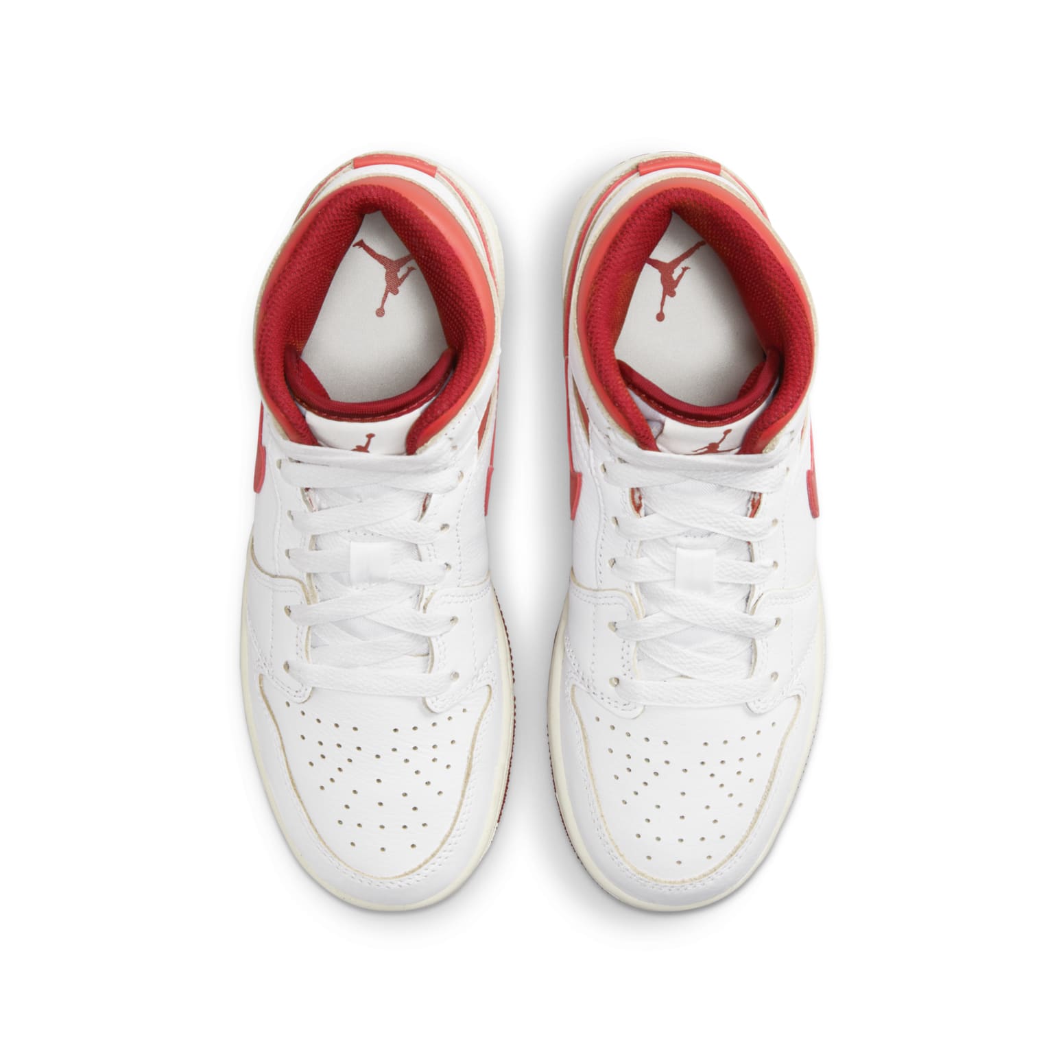 (GS) Air Jordan 1 Mid SE 'White Dune Red' FJ3464-160