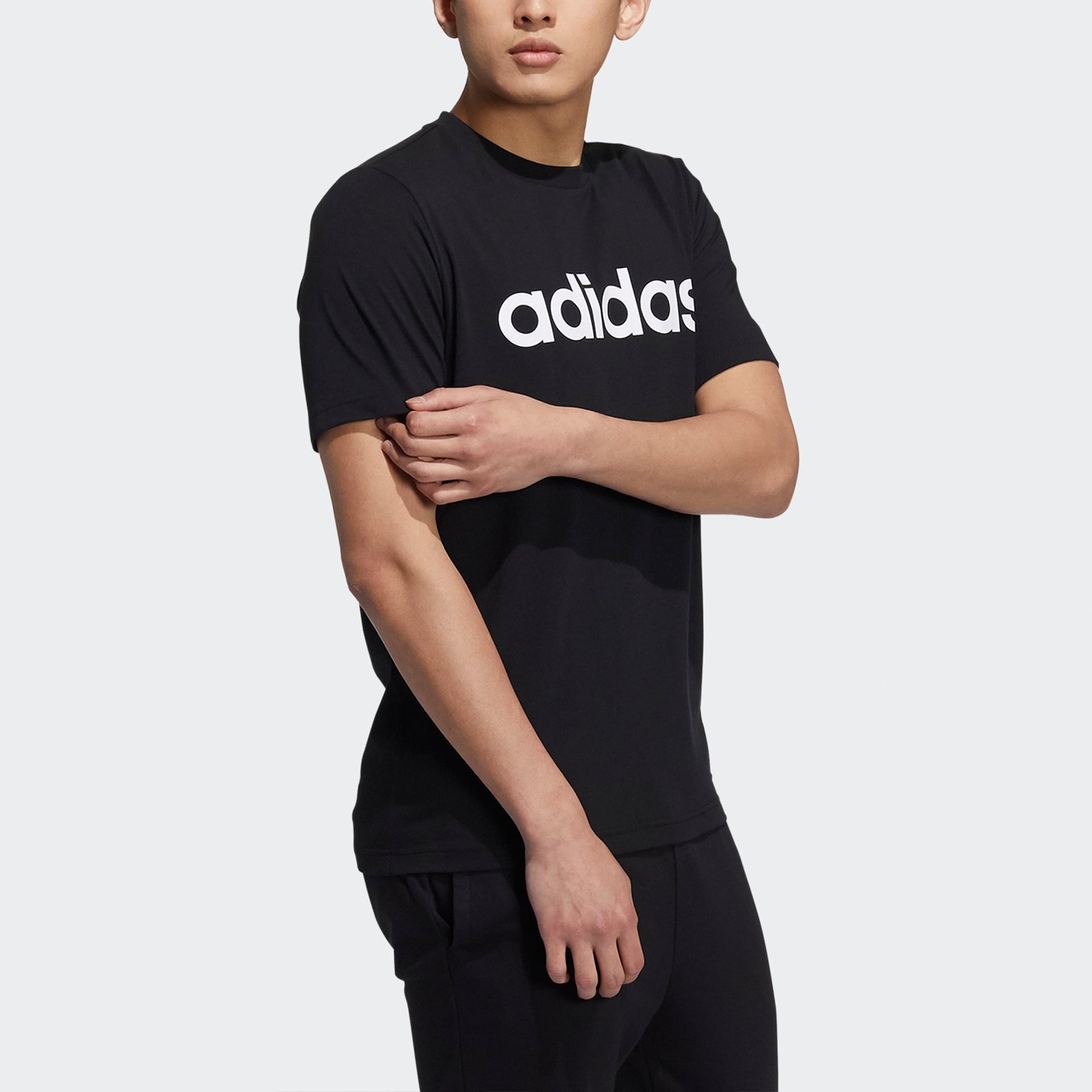 adidas neo Ce Logo Tee Logo Print Running Short Sleeves T Shirt Men s Black H16311