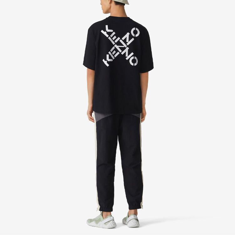 Men's KENZO SS21 Logo Printing Short Sleeve Black FA65TS0504SK-99