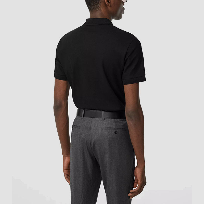 Men's Burberry Cotton Cozy Short Sleeve Polo Shirt Black 80270561