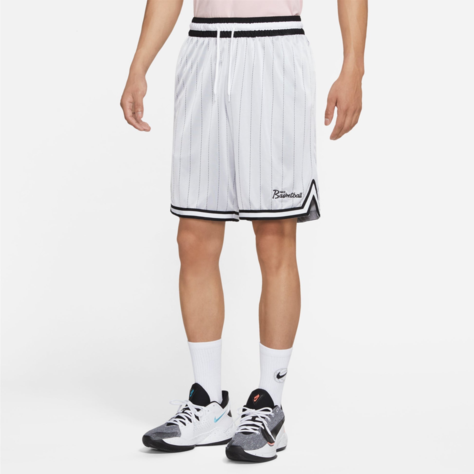 Nike Casual Breathable Sports Lacing Stripe Shorts Gray White DA5710-100