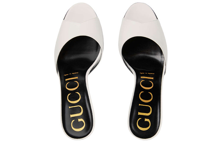 (WMNS) Gucci Slip On Stiletto Heeled Slides 'White' 593389-CLG00-9014