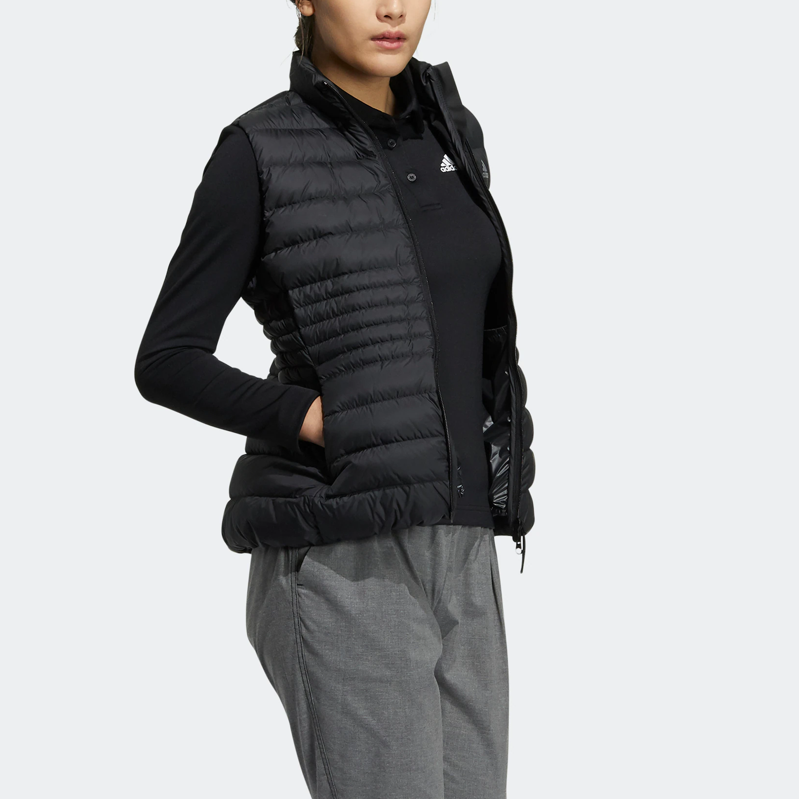 (WMNS) adidas Core Down Vest Asia Sizing 'Black' GT3317