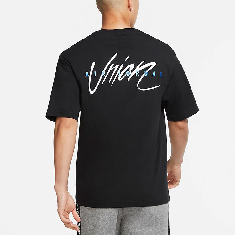 Air Jordan x Union LA Dunk Printing Sports Round Neck T-Shirt Asia Sizing 'Black' CZ1458-010