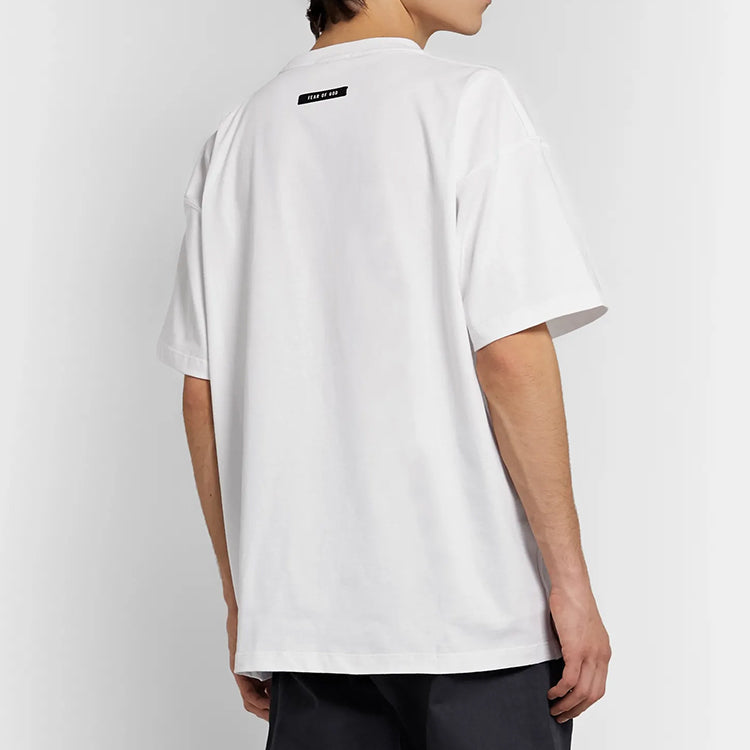 Men's Fear of God Classic FG Logo Printing Large White FOG-FW19-44