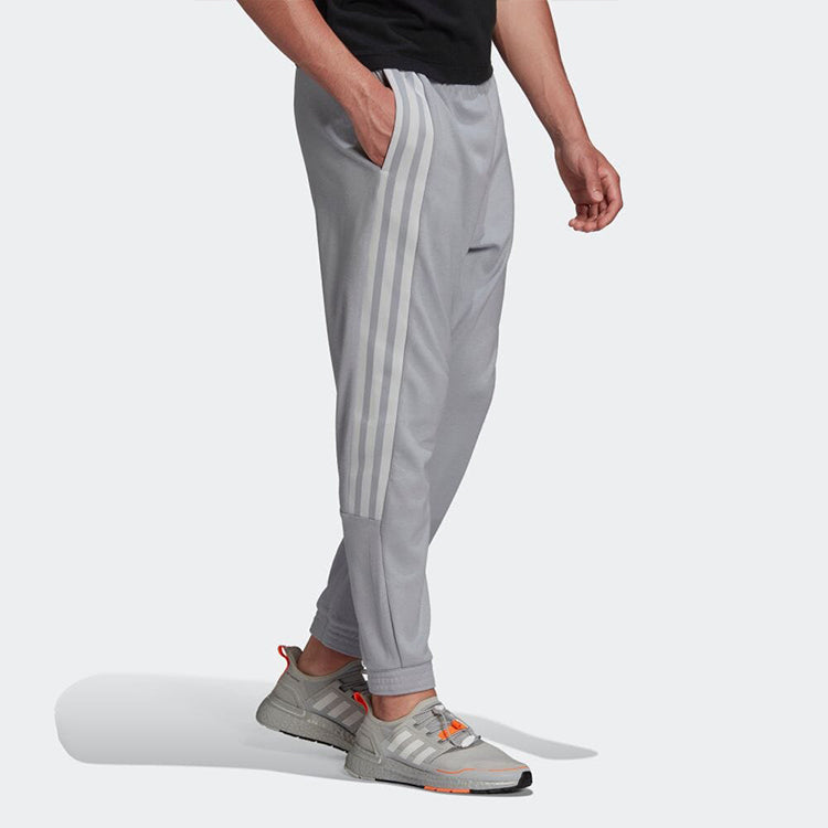 Men's adidas Fi Trvl 3-Stripes Sweatpants Casual Breathable Stripe Sports Pants/Trousers/Joggers Japanese Version Gray HE2264