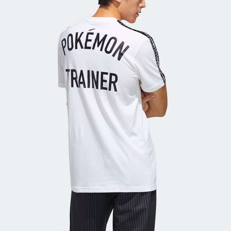 adidas neo x POKEMON Crossover Alphabet Printing Sports Round Neck Short Sleeve White FM6034