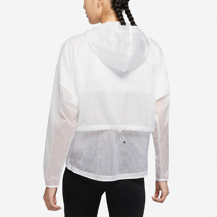 (WMNS) Nike Solid Color Logo Zipper Long Sleeves Hooded Jacket White DM7794-100