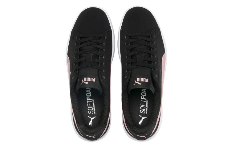 (WMNS) PUMA Smash Casual Board Shoes Buck Black/Pink 382612-06