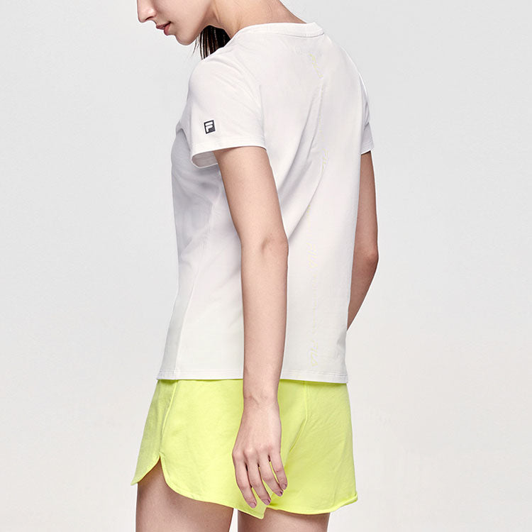 (WMNS) FILA Running Alphabet Logo Short Sleeve White A11W122104F-WT