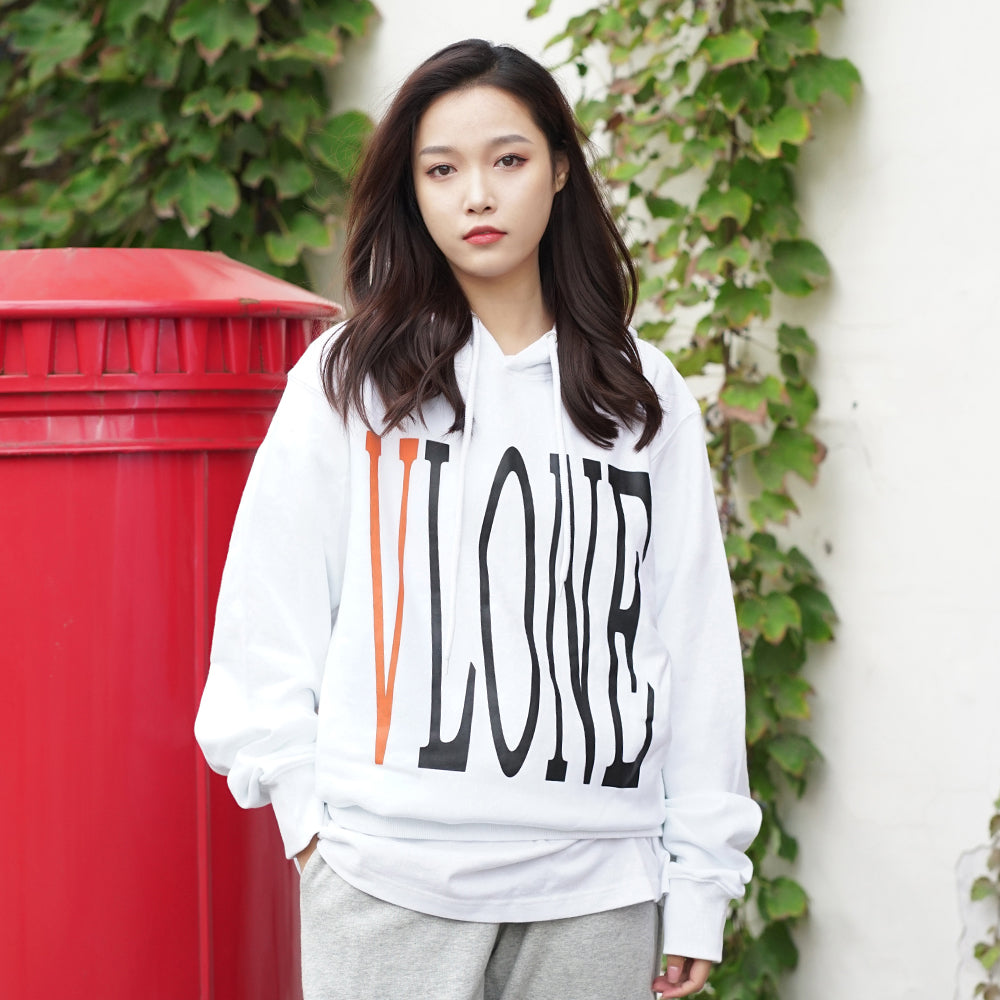 VLONE Staple Classic Printing Back Large Long Sleeves Couple Style White Orange 6932403655102