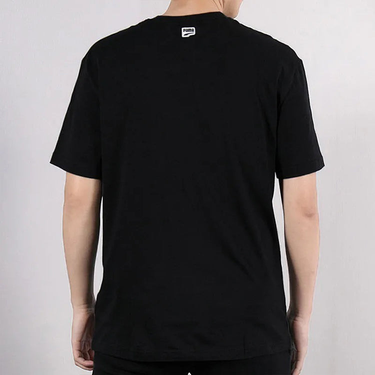 PUMA Casual Sports Alphabet Printing Breathable Short Sleeve Black 579112-01