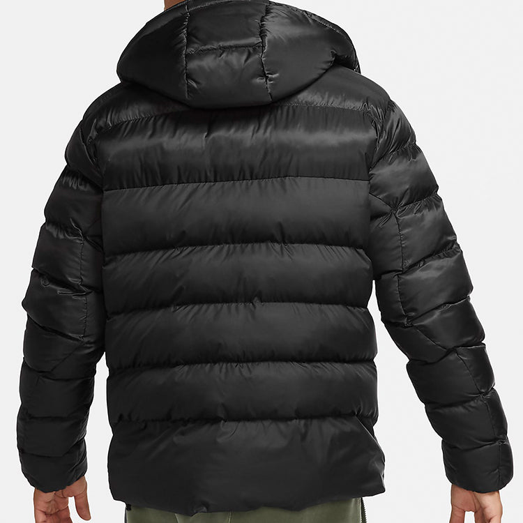 Nike Solid Color Cozy warm hooded padded Jacket Black CK6886-010
